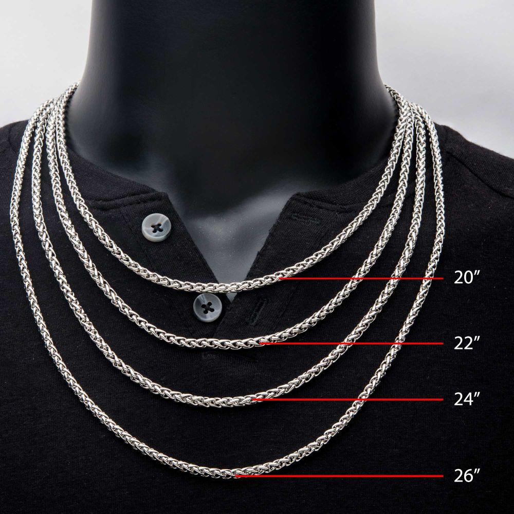 4mm Steel Wheat Chain Necklace