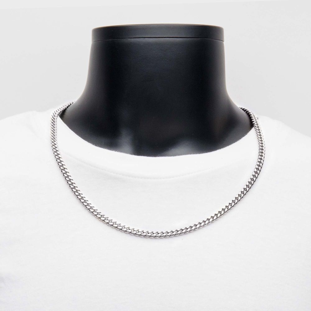 6mm Steel Miami Cuban Chain Necklace with CNC Precision Set CZ Double Tab Box Clasp