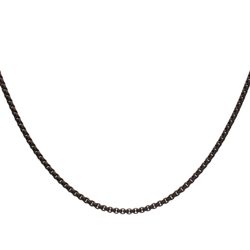 6mm Matte Finish Black IP Stainless Steel Bold Box Chain Necklace