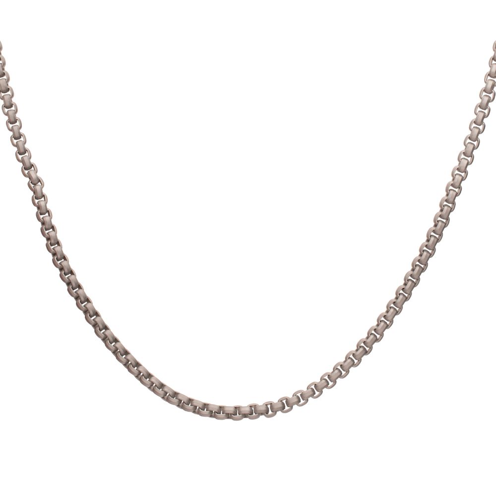 6mm Matte Finish Stainless Steel Bold Box Chain Necklace