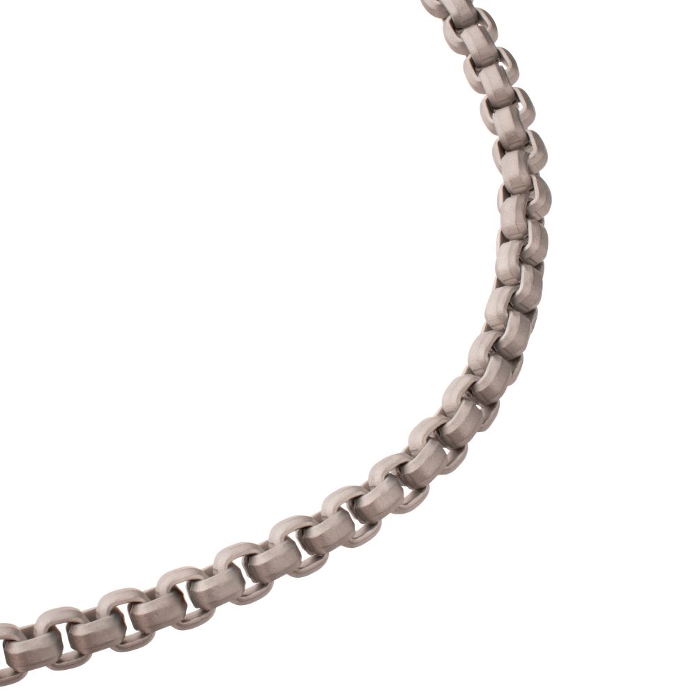 6mm Matte Finish Stainless Steel Bold Box Chain Necklace