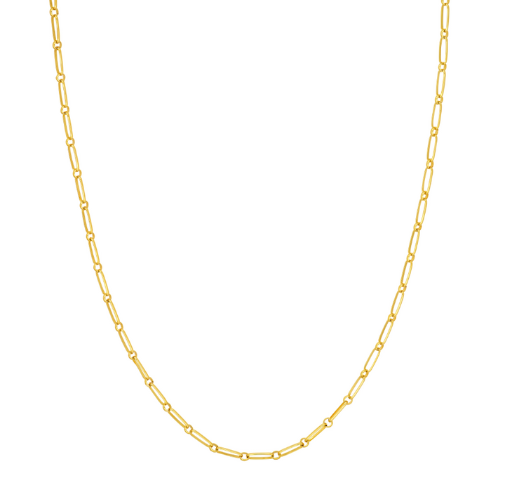 Oval & Round Open Link Chain Necklace | 14K Yellow Gold | Open Link Chain | 18 Inches - Brownee Jewelers