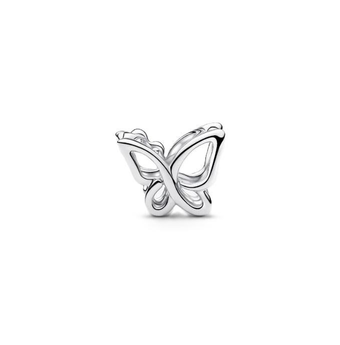 Pandora Openwork Butterfly Charm in Sterling Silver with Three Cubic Zirconia Accents