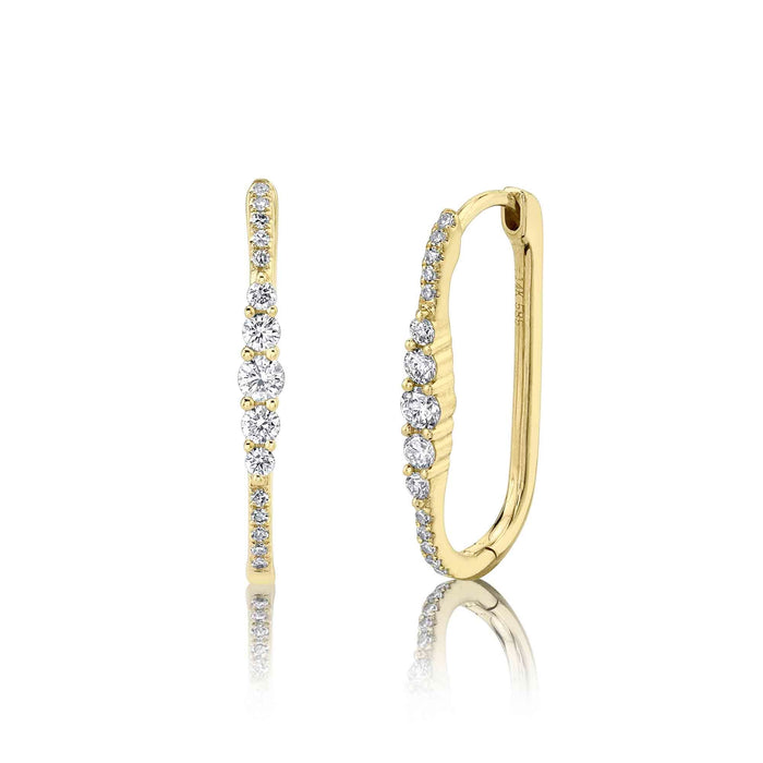 0.29 TOTAL CARAT WEIGHT DIAMOND OVAL HOOP EARRING IN 14K YELLOW GOLD