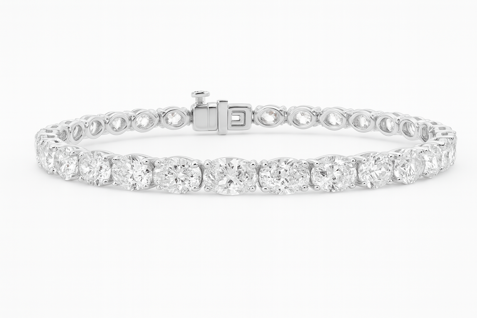 Lab Grown Oval Diamond Tennis Bracelet 