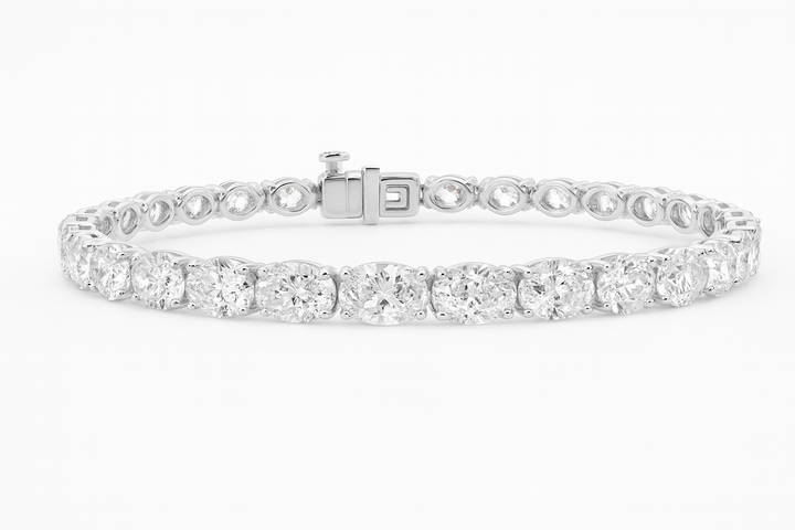 Lab Grown Oval Diamond Tennis Bracelet 