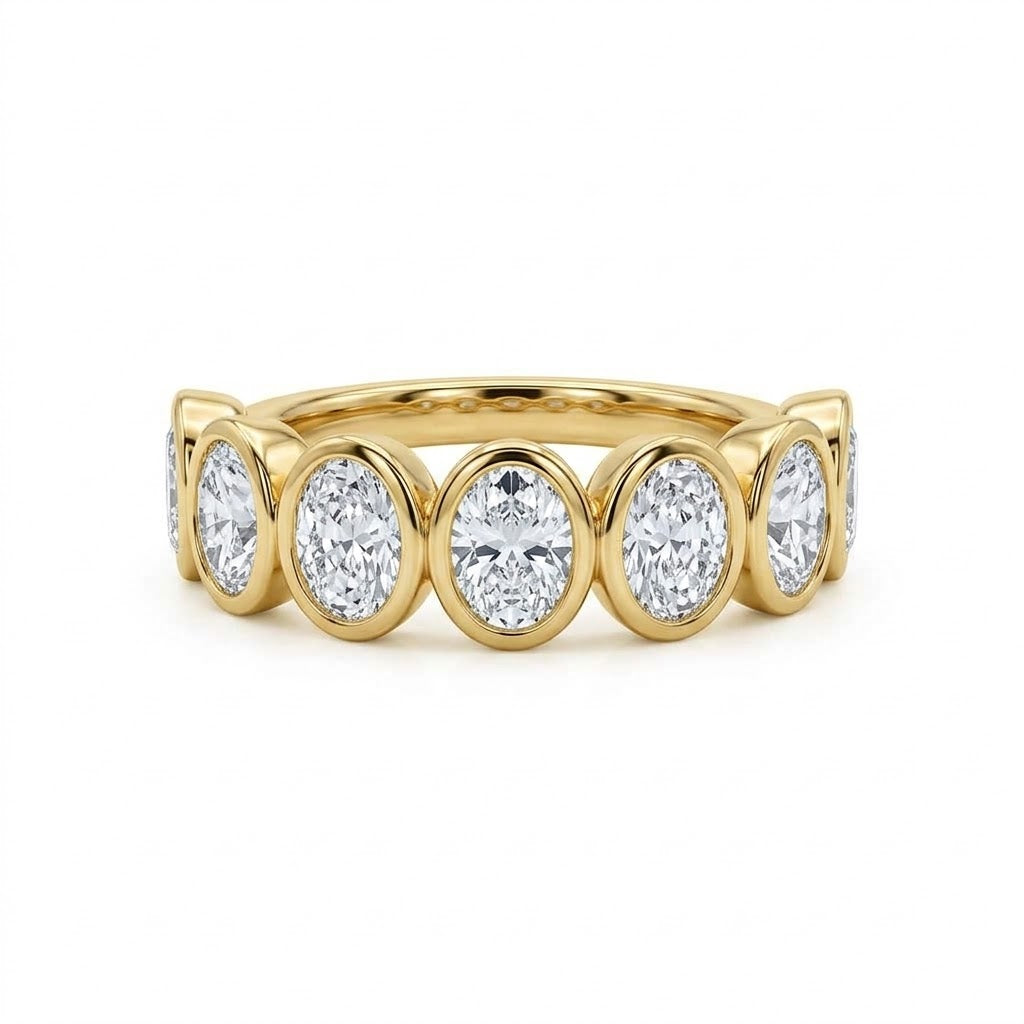 OVAL LAB-GROWN DIAMOND BAND | 14K YELLOW GOLD | LGDRVR09871GY60 - Brownee Jewelers