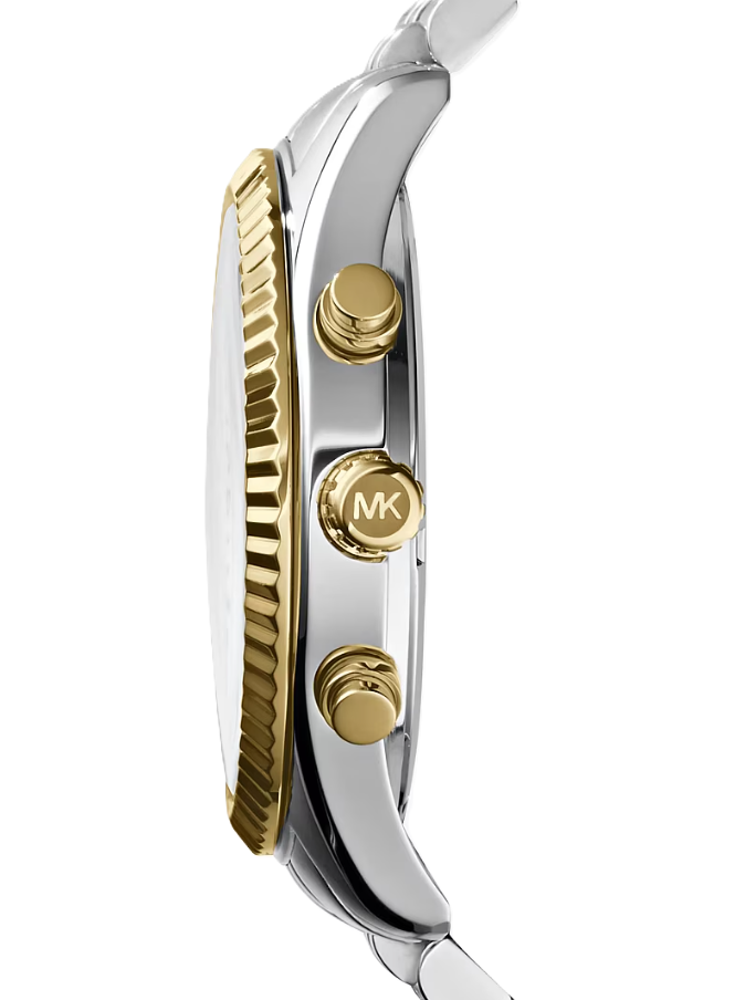 Oversized Lexington Watch | Michael Kors | Two-Tone Stainless Steel | Chronograph Movement | Gold & Silver-Tone Design - Brownee Jewelers