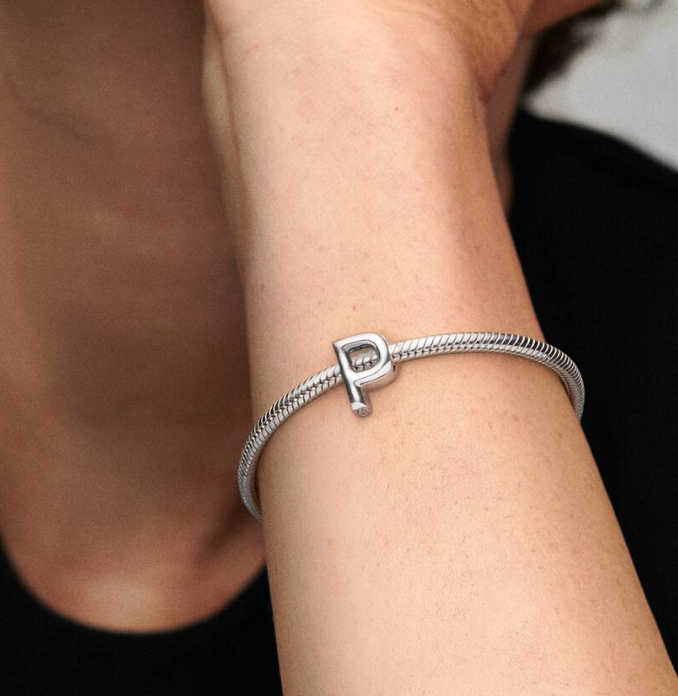 Pandora Letter P Alphabet Charm in Sterling Silver