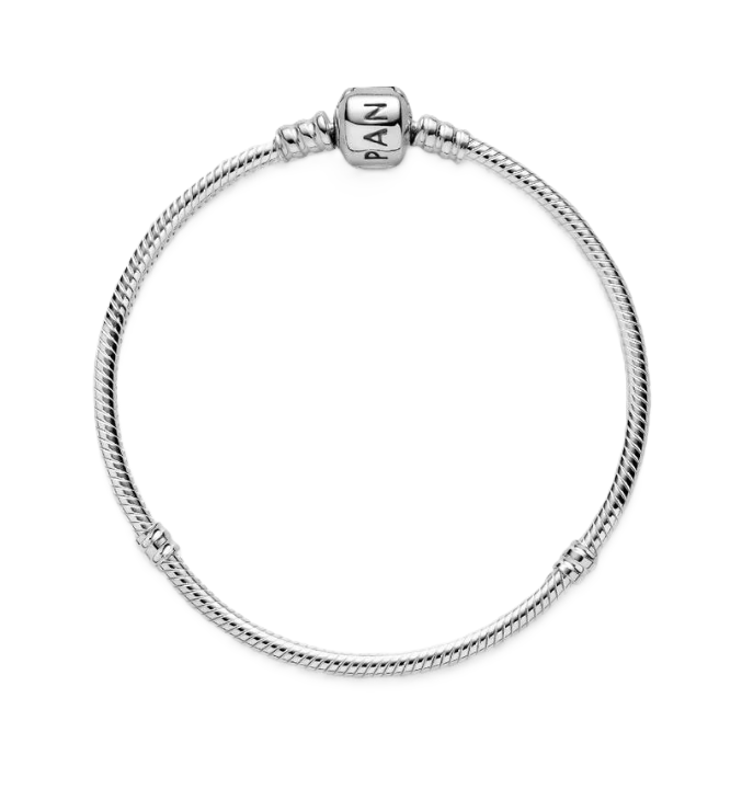 7.9 Inch Pandora Barrel Clasp Snake Chain Charm Bracelet in Sterling Silver