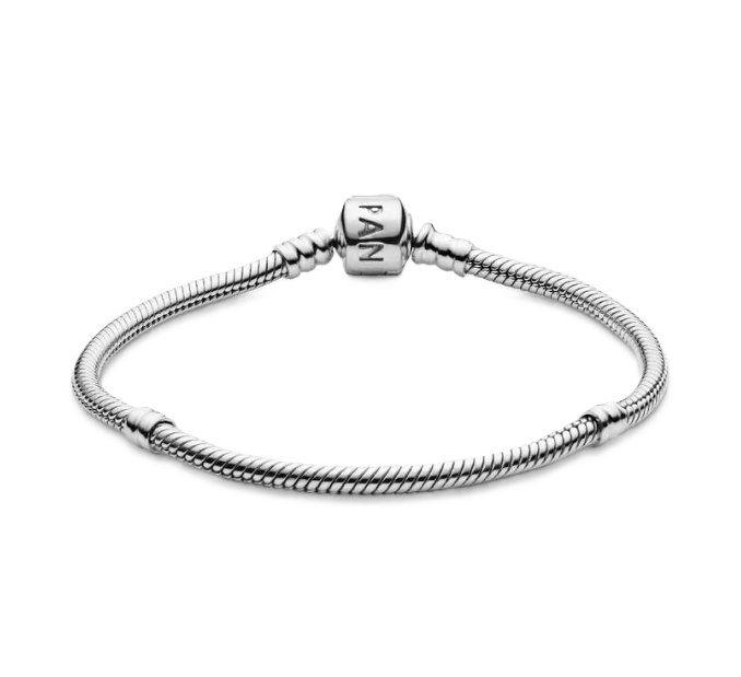 7.9 Inch Pandora Barrel Clasp Snake Chain Charm Bracelet in Sterling Silver