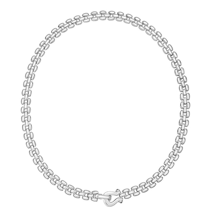Panther Chain Necklace | Sterling Silver | 8mm | 18 Inch | Buckle Clasp | AGC20606-18 - Brownee Jewelers