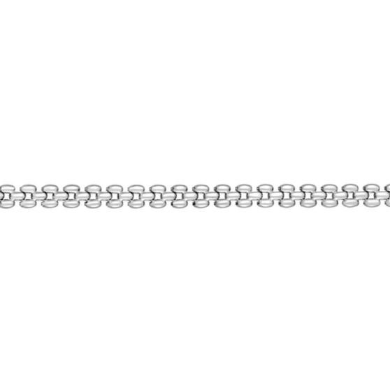 18 Inch Sterling Silver Panther Chain Necklace with an 8 Millimeter Width and a Buckle Clasp