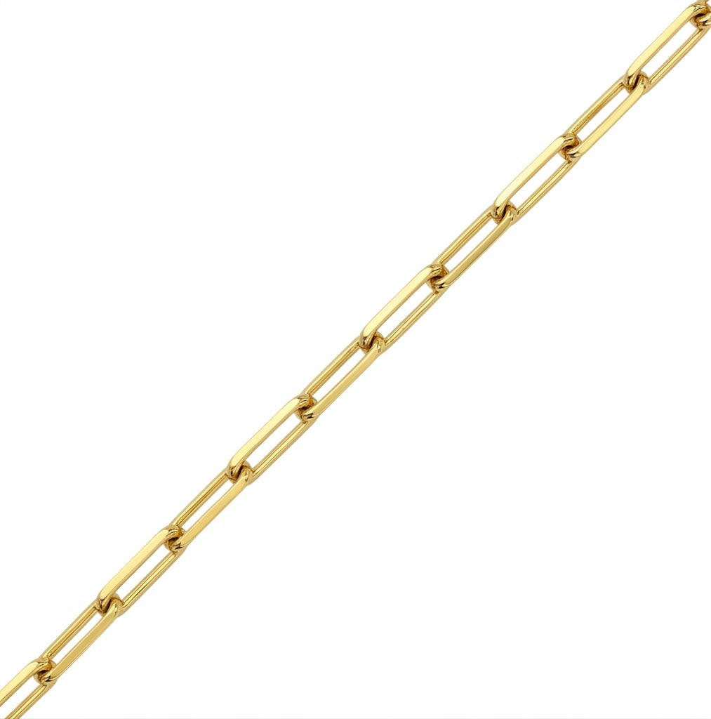 4.5 Millimeter Width and 18 Inch Length Paperclip Chain Necklace in Sterling Silver with an 18K Gold Plated Finish