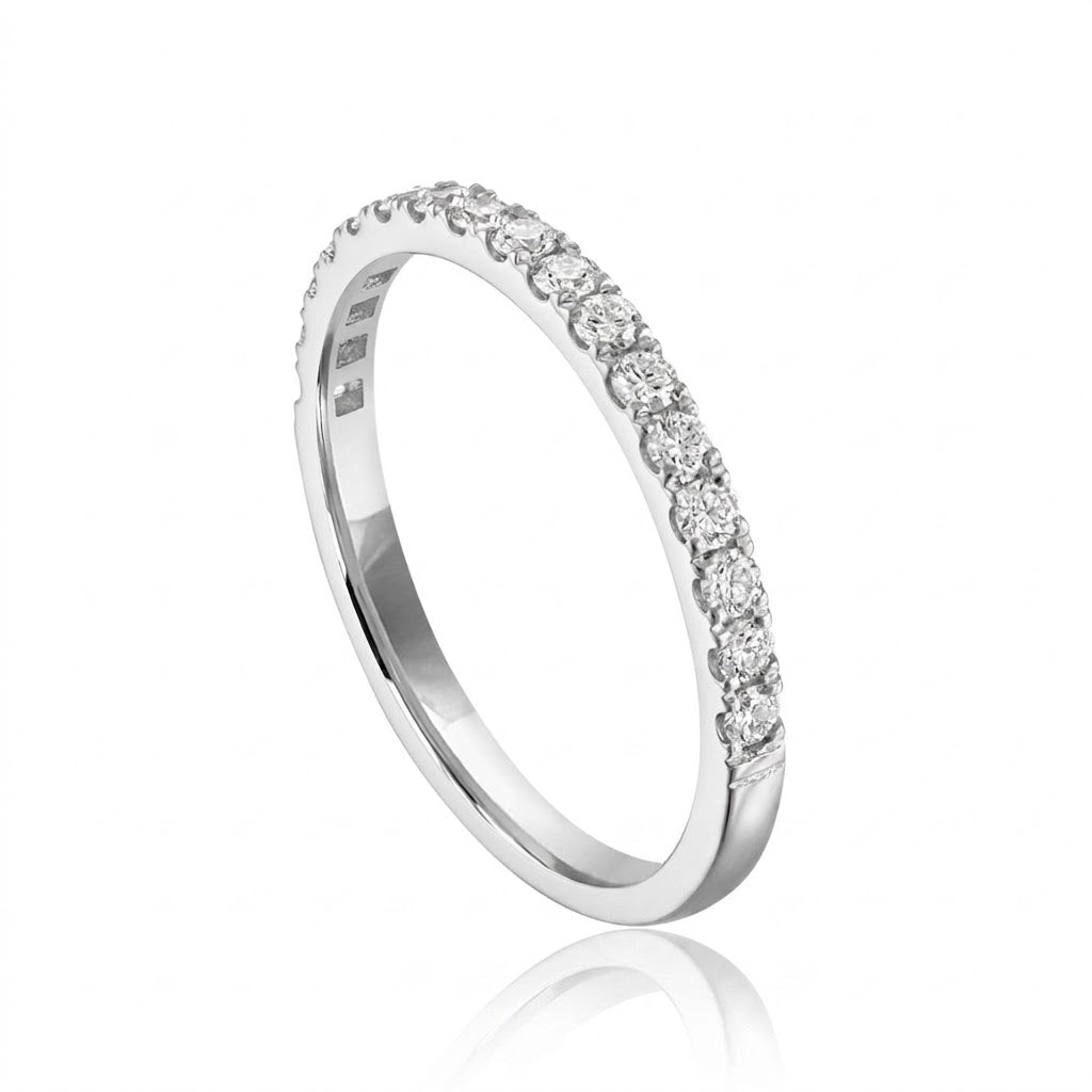 Round Diamond Pavé Wedding Band | 14K White Gold | 0.33 CTW | R6251-033WD - Brownee Jewelers