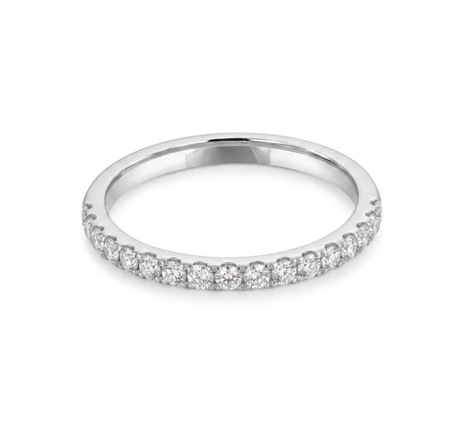 Round Diamond Pavé Wedding Band | 14K White Gold | 0.33 CTW | R6251-033WD - Brownee Jewelers