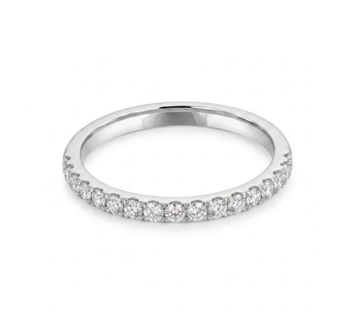 Round Diamond Pavé Wedding Band | 14K White Gold | 0.33 CTW | R6251-033WD - Brownee Jewelers