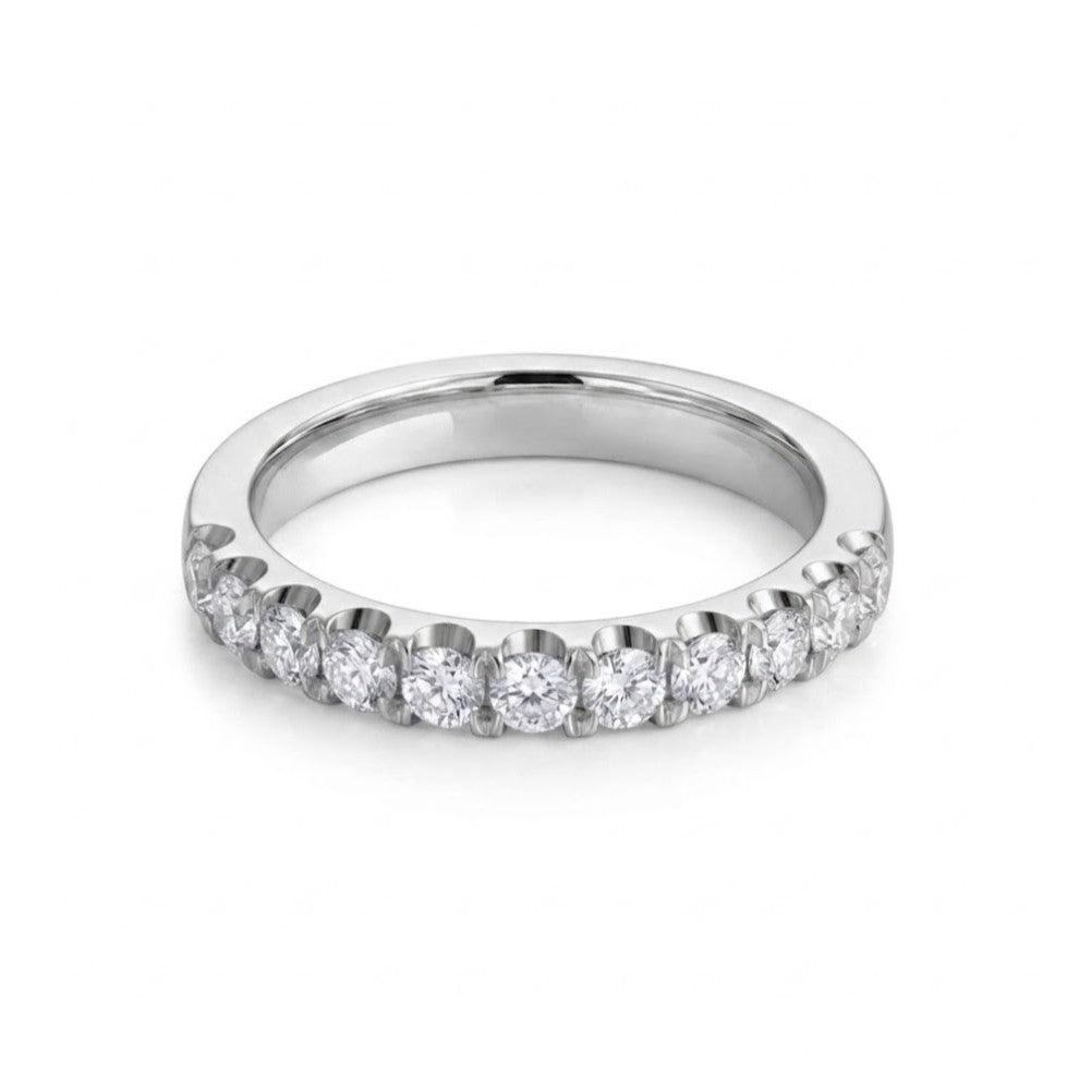Round Diamond Pavé Wedding Band | 14K White Gold | 0.75 CTW | R6251-075WD - Brownee Jewelers