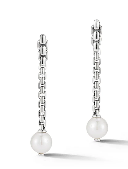 Fresh-water sterling silver pearl drop earrings 