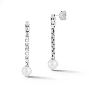 Fresh-water sterling silver pearl drop earrings 
