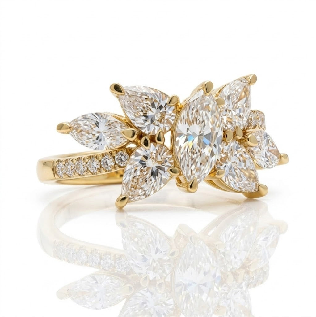 Marquise, Pear & Round Lab-Grown Diamond Ring | 14K Yellow Gold | 1.91 CTW