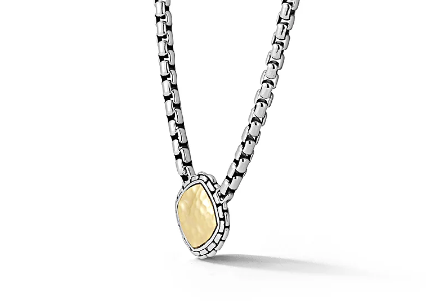Sterling and 14kt yellow gold necklace 