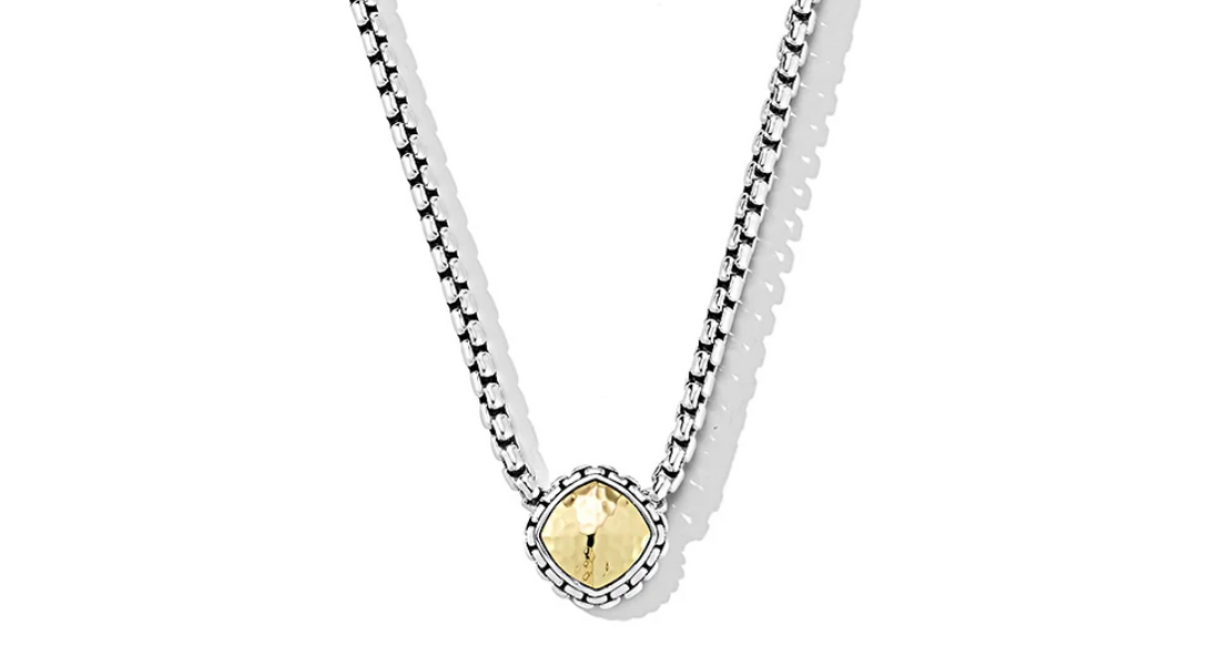 Sterling and 14kt yellow gold necklace 