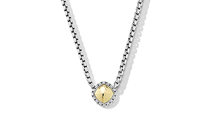 Sterling and 14kt yellow gold necklace 