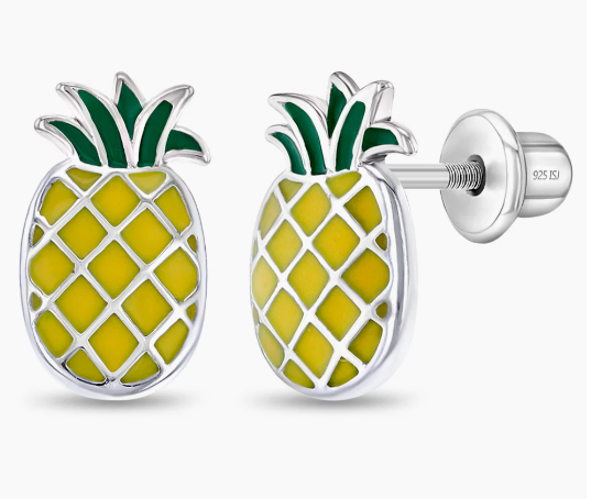 ENAMELED PINEAPPLE EARRINGS  