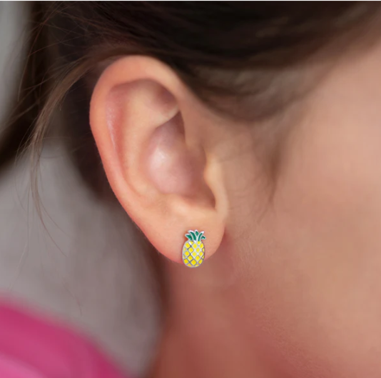 ENAMELED PINEAPPLE EARRINGS  