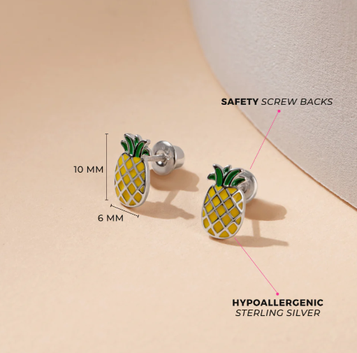 ENAMELED PINEAPPLE EARRINGS  