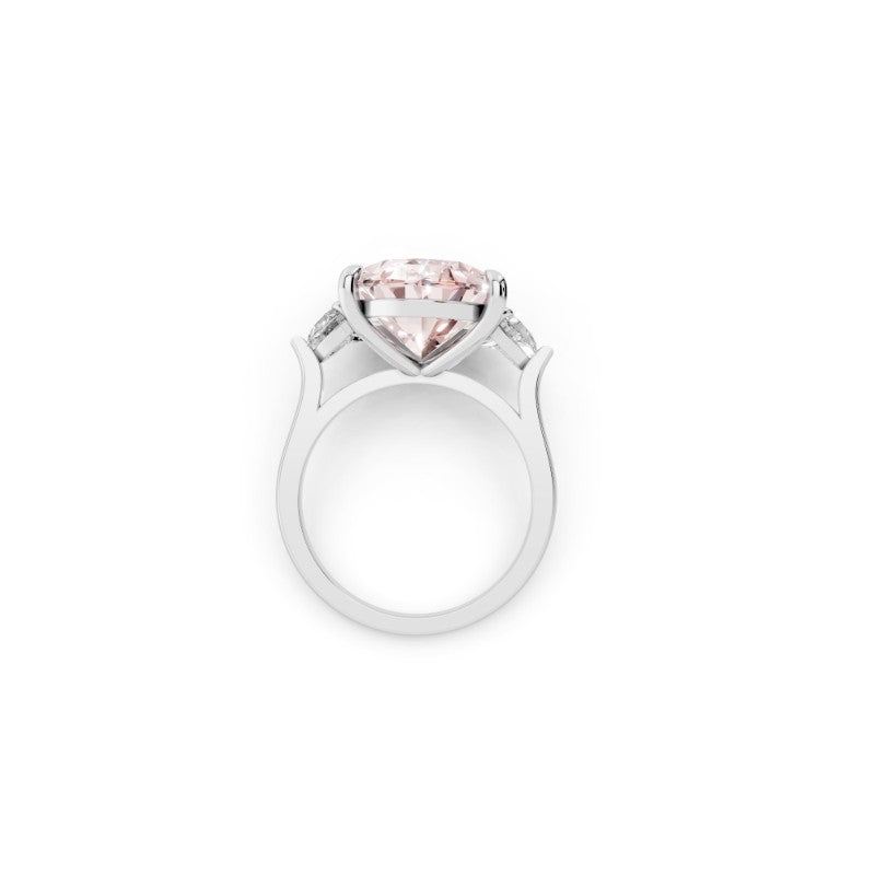 Pink Oval Lab-Grown Diamond Three-Stone Engagement Ring