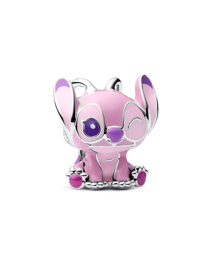 Pandora x Disney Winking Angel from Lilo and Stitch Charm in Sterling Silver with Purple and Pink Enamel