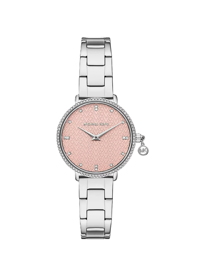 Mini Pyper Pavé Watch | Michael Kors | Stainless Steel | 32mm Case | Blush Pink Pavé Dial & Crystal Bezel - Brownee Jewelers