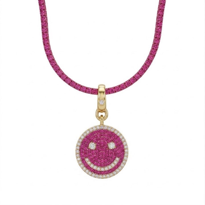 pink sapphire tennis necklace 