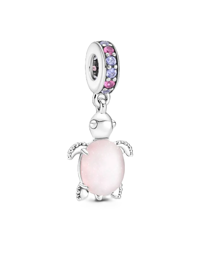 Pandora | Pink Murano Glass Sea Turtle Dangle Charm | Sterling Silver | 798939C02 - Brownee Jewelers