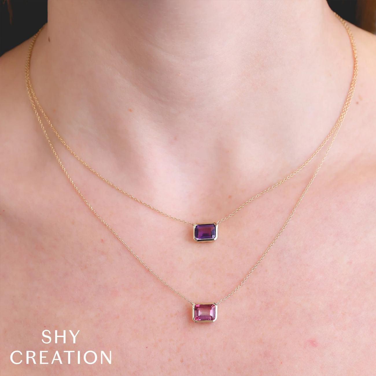 1.92 TOTAL CARAT WEIGHT PINK TOPAZ NECKLACE IN 14K YELLOW GOLD