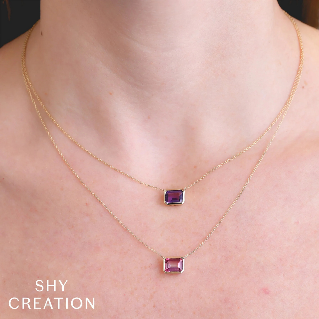 1.92 TOTAL CARAT WEIGHT PINK TOPAZ NECKLACE IN 14K YELLOW GOLD