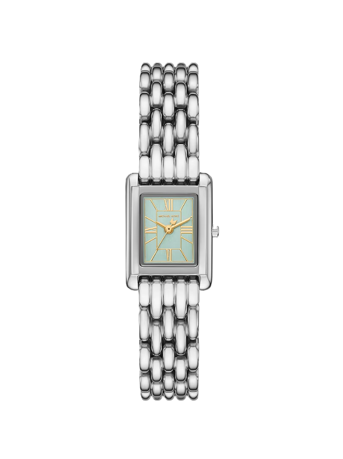 Petite Essex Watch | Michael Kors | Stainless Steel | 20mm x 27mm Rectangular Case | Silver-Tone Bracelet - Brownee Jewelers