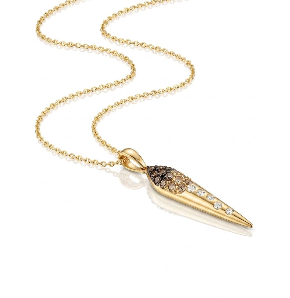 LeVian | Chocolate Ombre Diamond Dagger Pendant | 14K Yellow Gold | 0.38 ct | TTIZ 2 - Brownee Jewelers