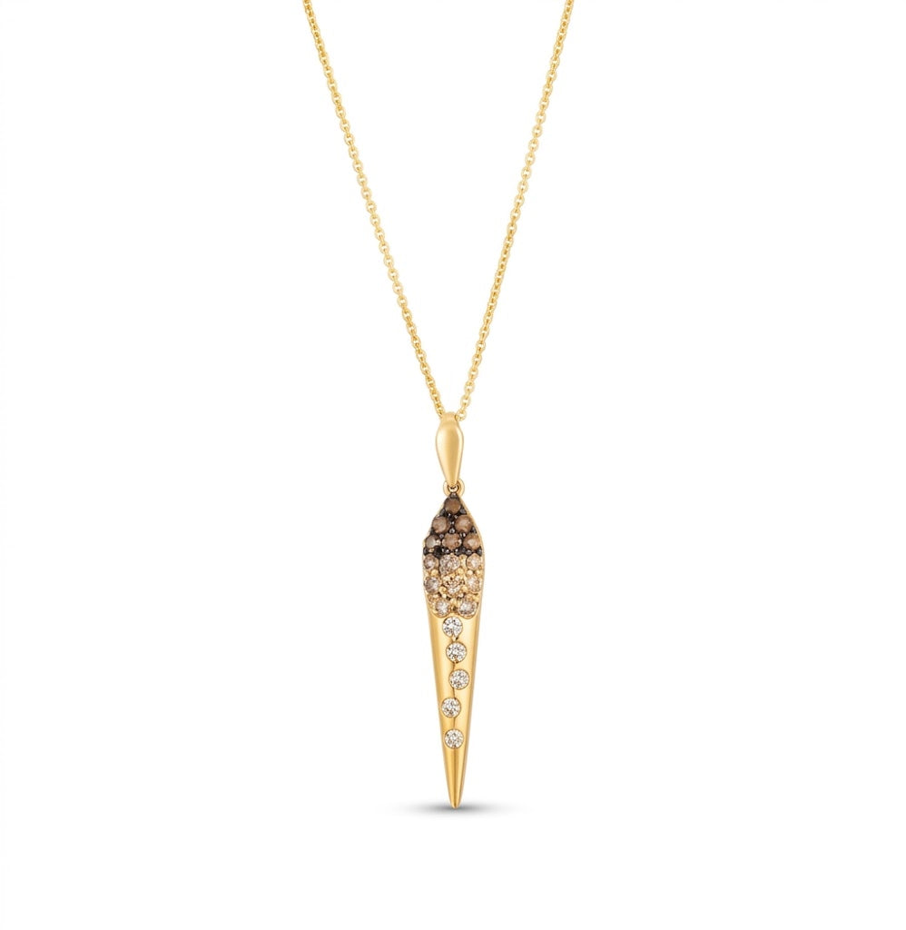 LeVian | Chocolate Ombre Diamond Dagger Pendant | 14K Yellow Gold | 0.38 ct | TTIZ 2 - Brownee Jewelers