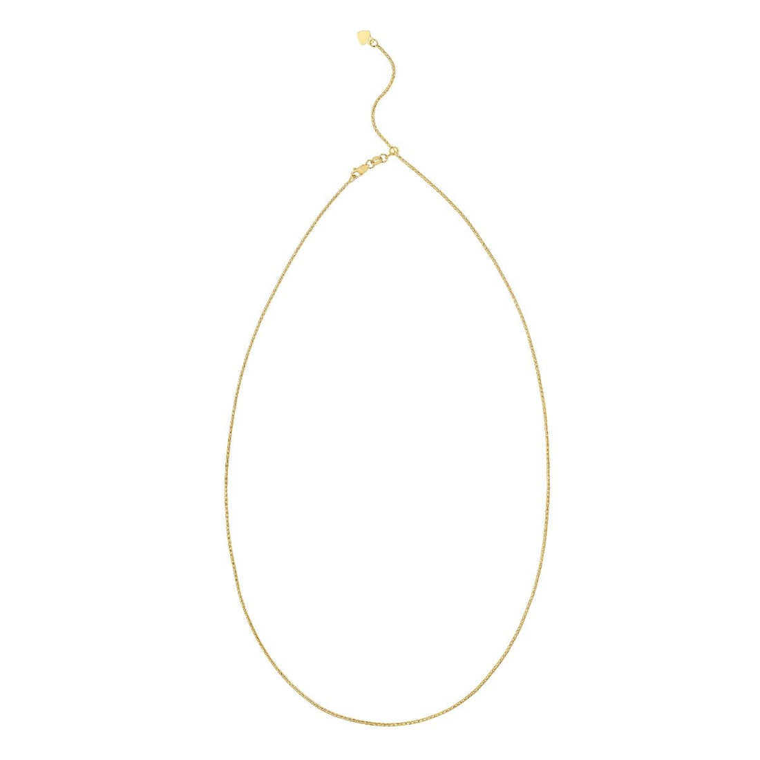 Adjustable 22 Inch 1.15 Millimeter Popcorn Chain Necklace in 14K Yellow Gold