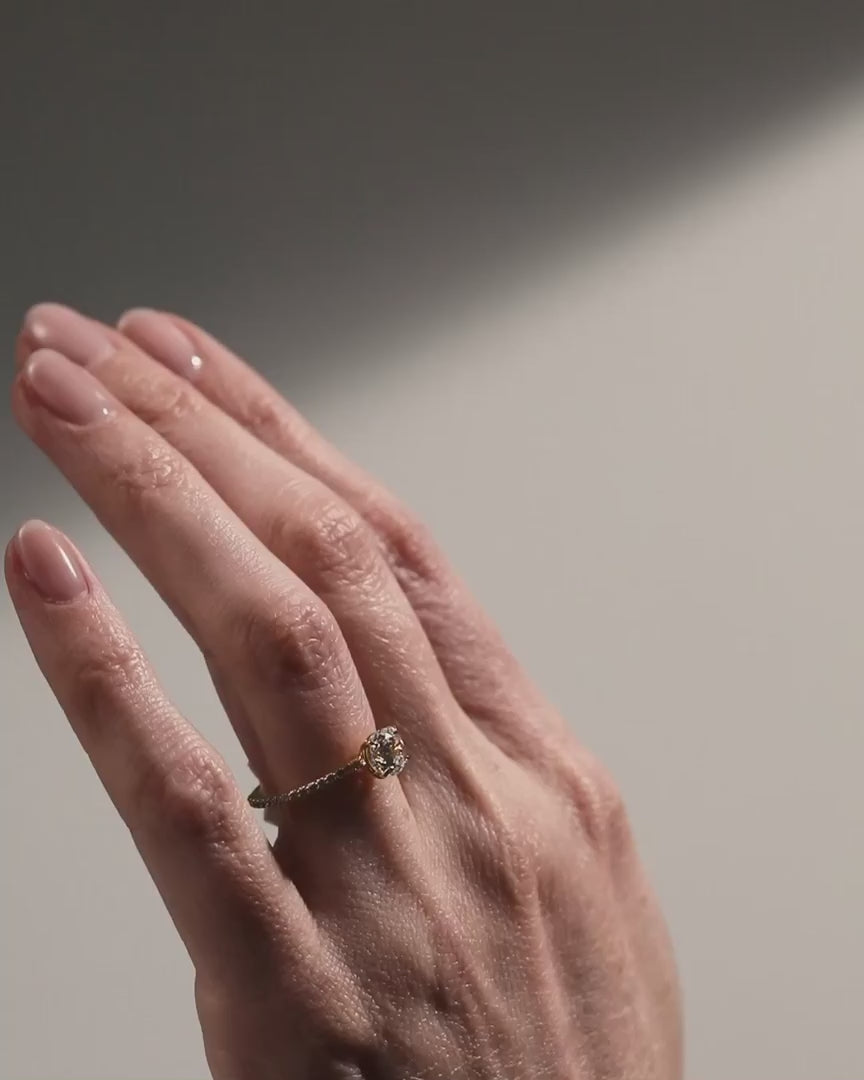 Solitaire Pave Engagement Ring