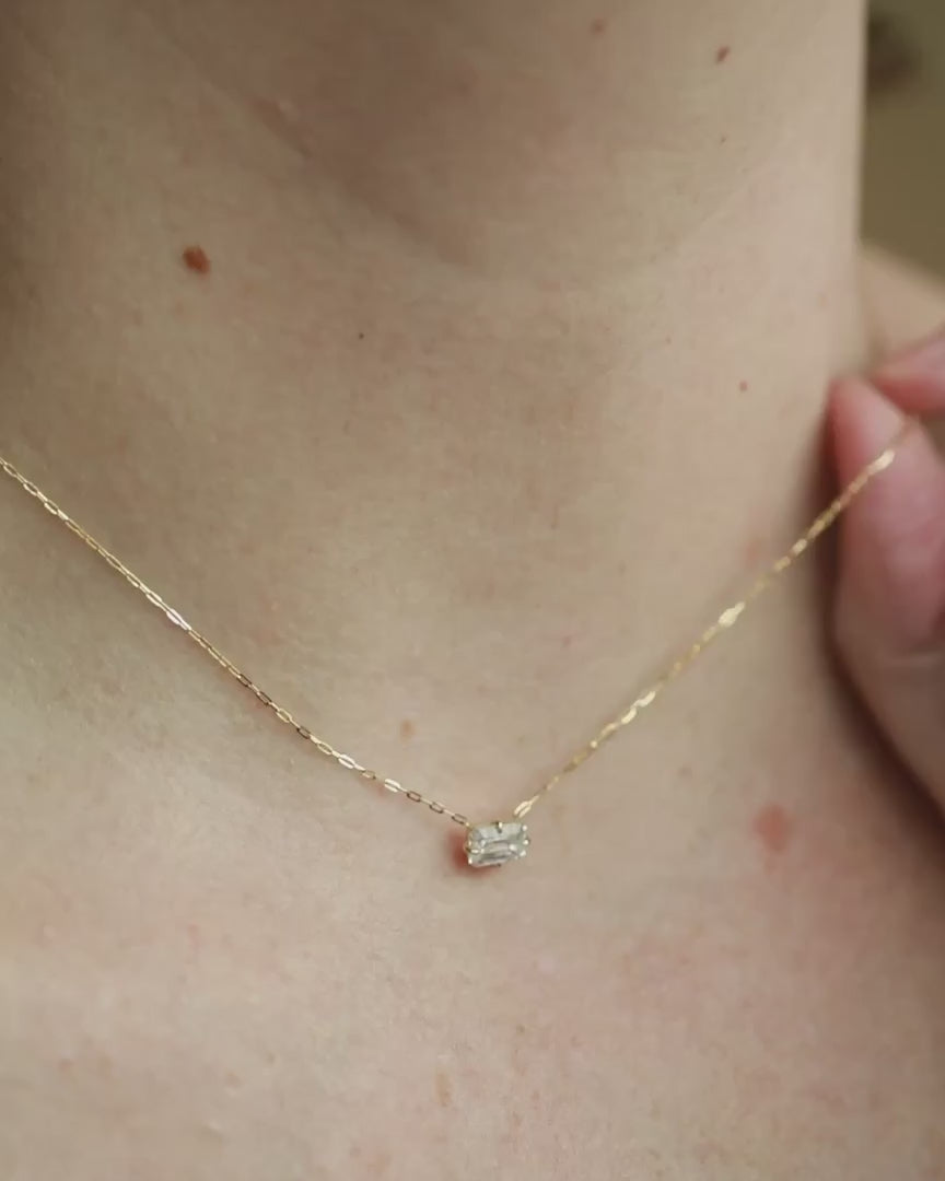 Emerald Cut Diamond Pendant