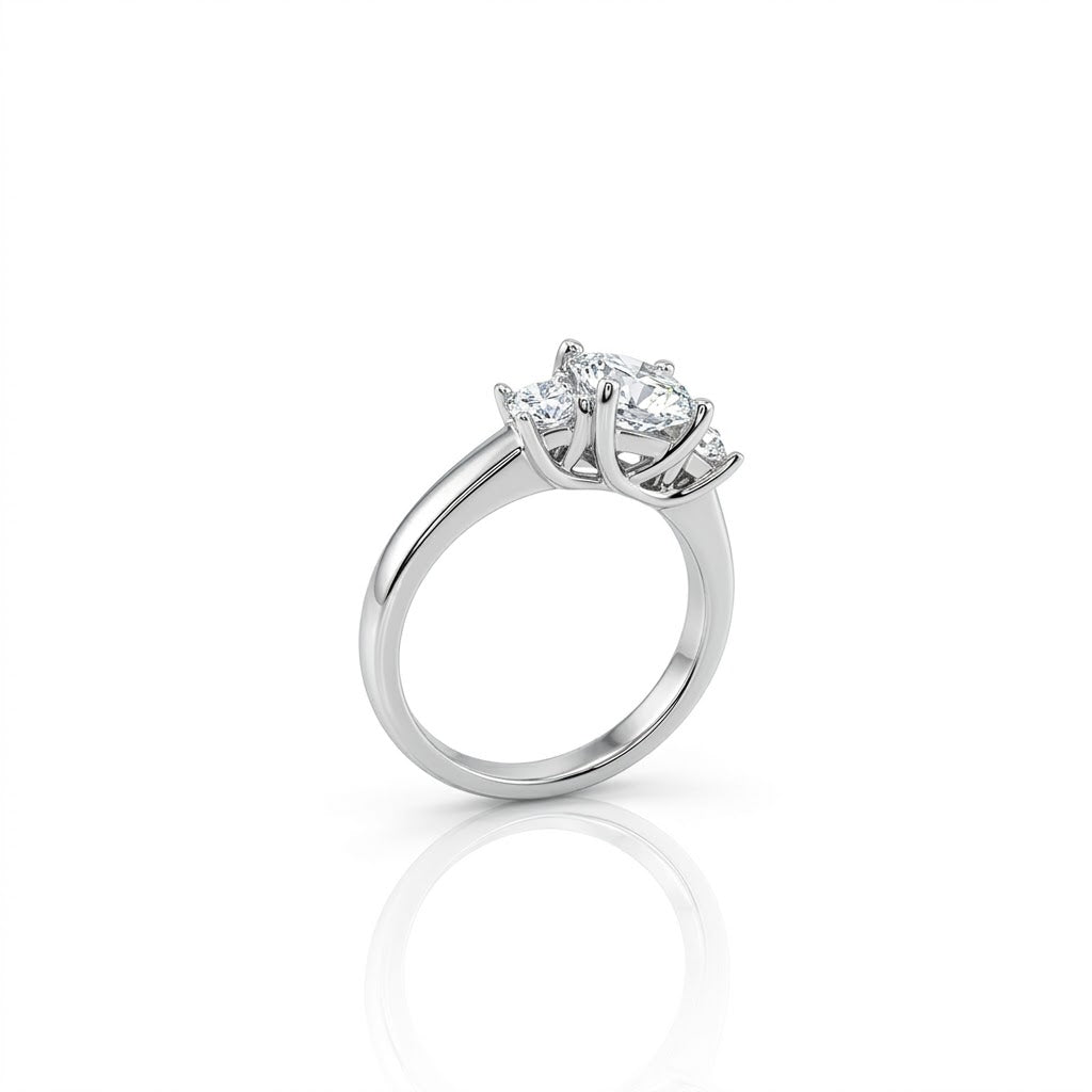 Princess Cut 1.04 CT Center Diamond Three-Stone Ring