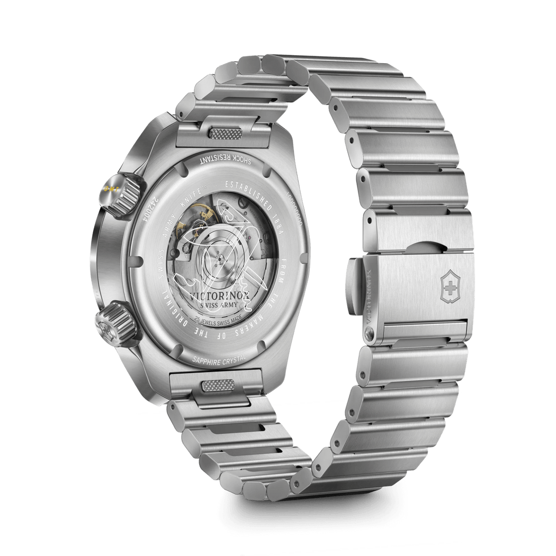 VictorInox Air Pro Automatic Stainless Steel GMT Watch with a Black Dial