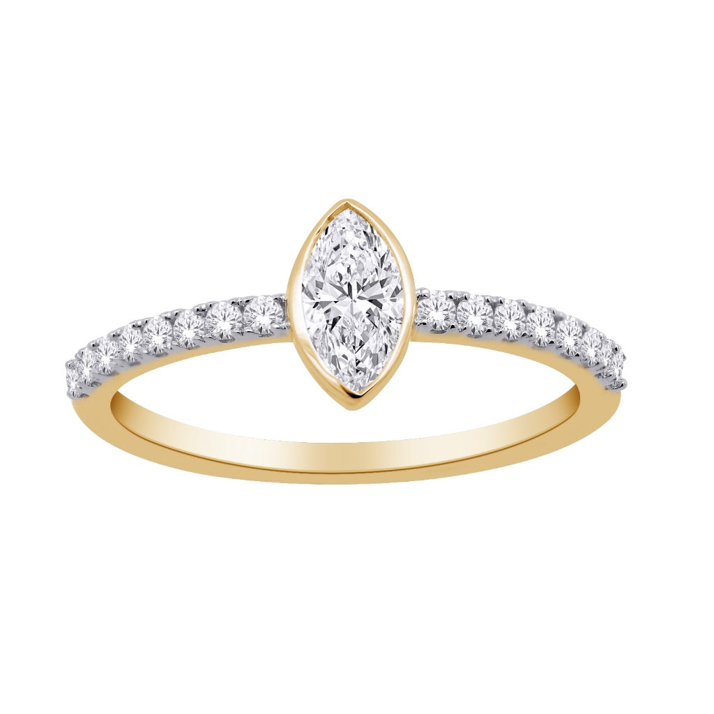 Marquise Lab-Grown Diamond Bezel Promise Ring