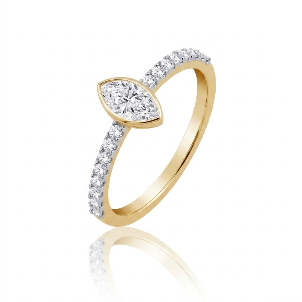 Marquise Lab-Grown Diamond Bezel Promise Ring