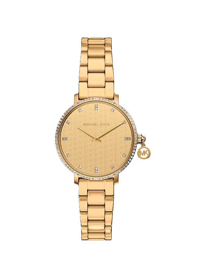Mini Pyper Pavé Watch | Michael Kors | Gold-Tone Stainless Steel | 32mm Case | Crystal Accent Dial & Bezel - Brownee Jewelers