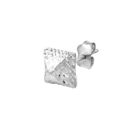 Diamond-Cut Pyramid Stud Earrings in Sterling Silver